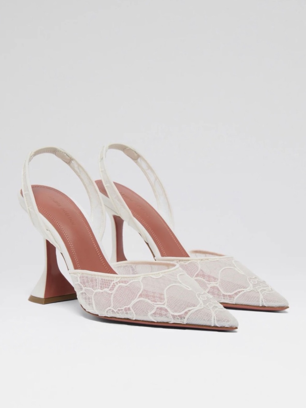 READ- Amina Muaddi Holi Lace Slingback Heels